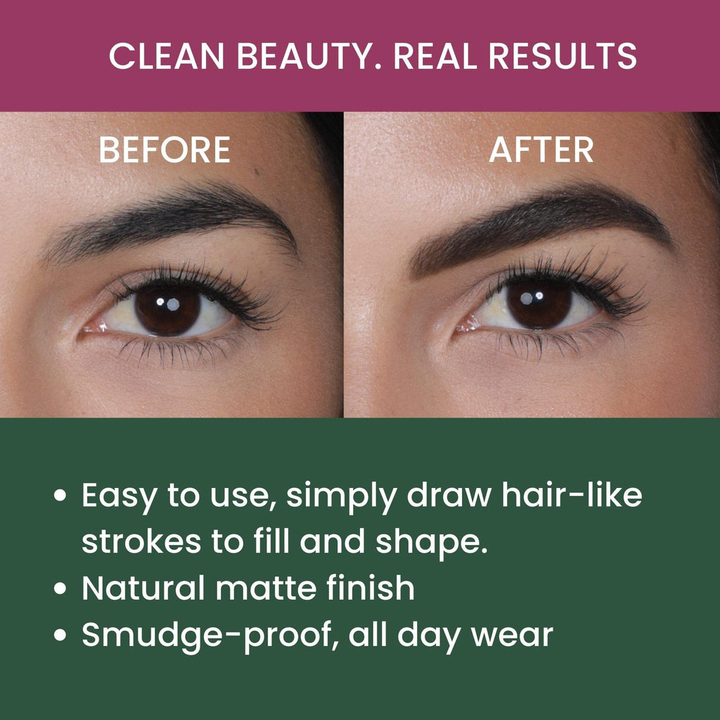 True + Luscious Brow Definer Pencil | Pomade & Powder Hybrid with Organic Castor Oil | Waterproof, Long-Lasting, Vegan & Cruelty-Free | Auburn