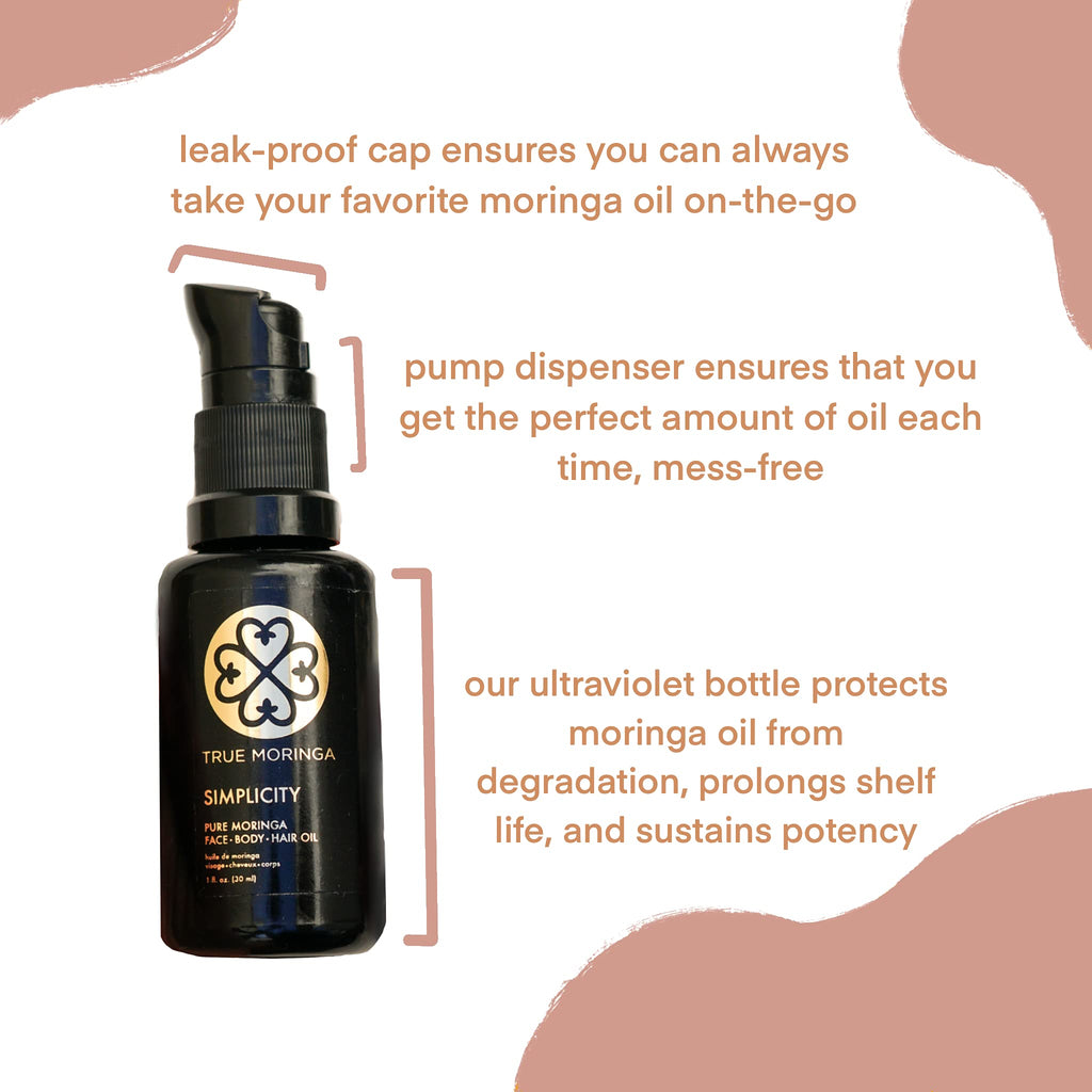 True Moringa Oil – 100% Pure Cold-Pressed Moringa Oil for Face, Body & Hair (30ml) – Lemongrass