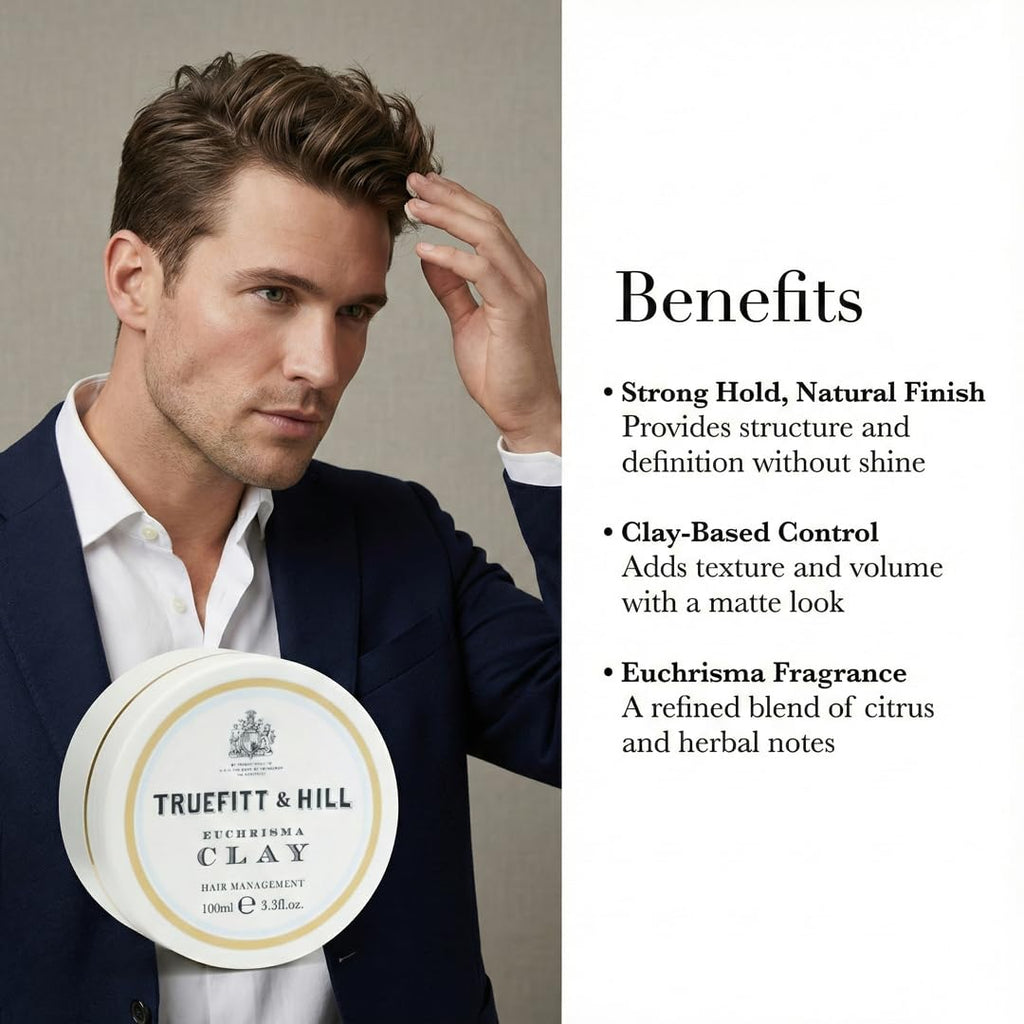 Truefitt & Hill Euchrisma Clay – Matte Texture for Short, Fine Hair