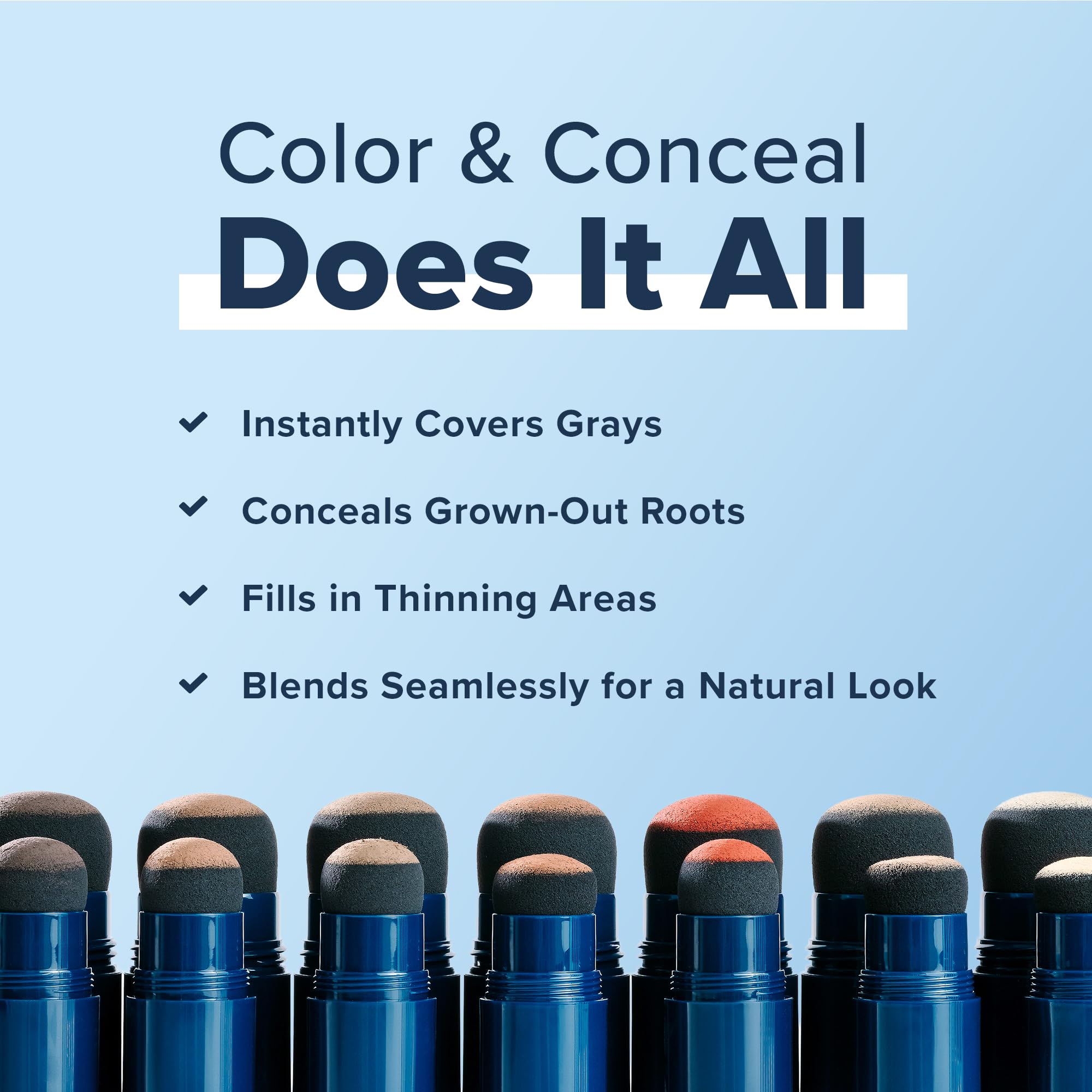 TRUHAIR Jumbo Color & Conceal Waterproof Root Touch Up for Gray Roots — Red