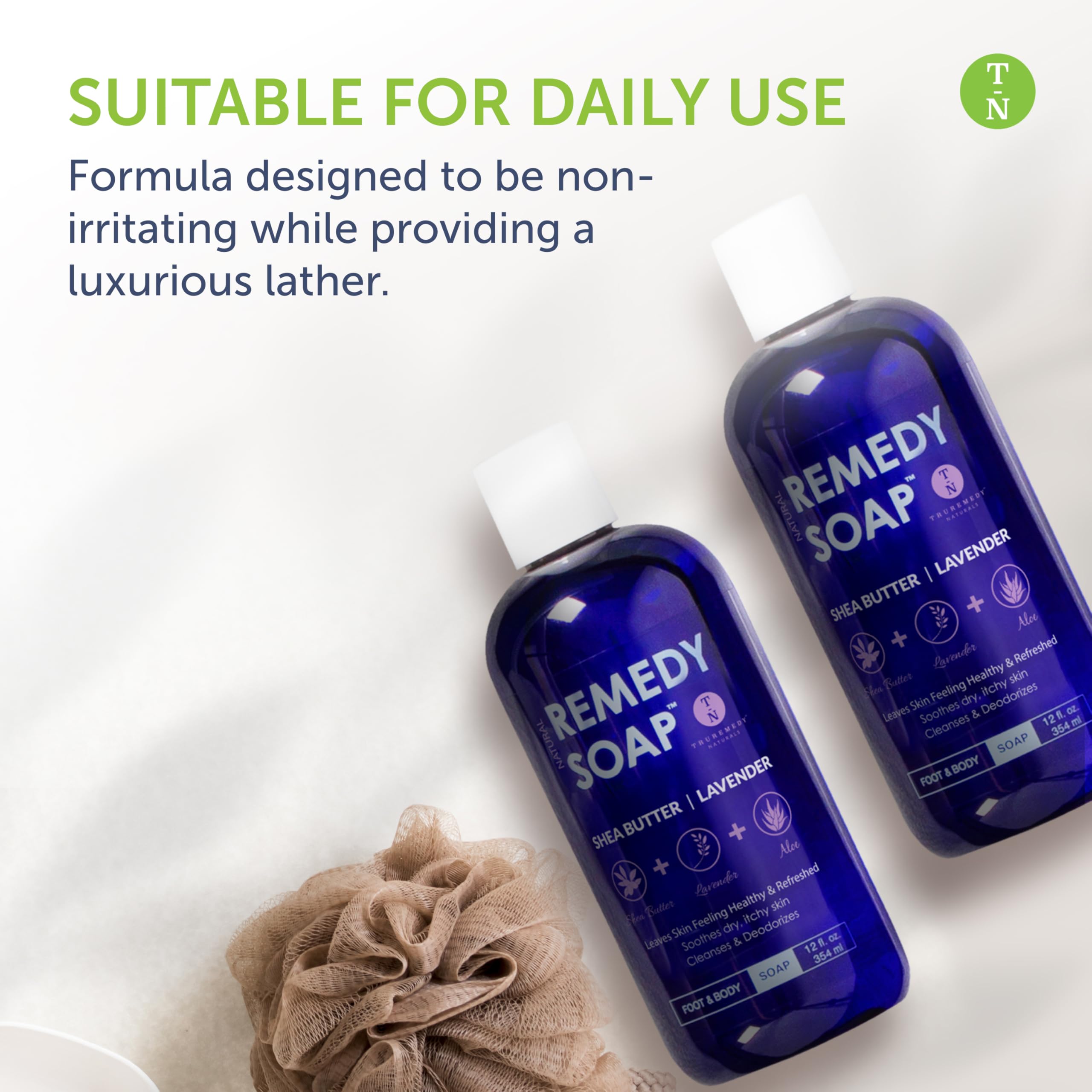 Truremedy Naturals Lavender Shea Butter Body Wash for Women – Hydrating Aloe Lavender Formula, 12oz