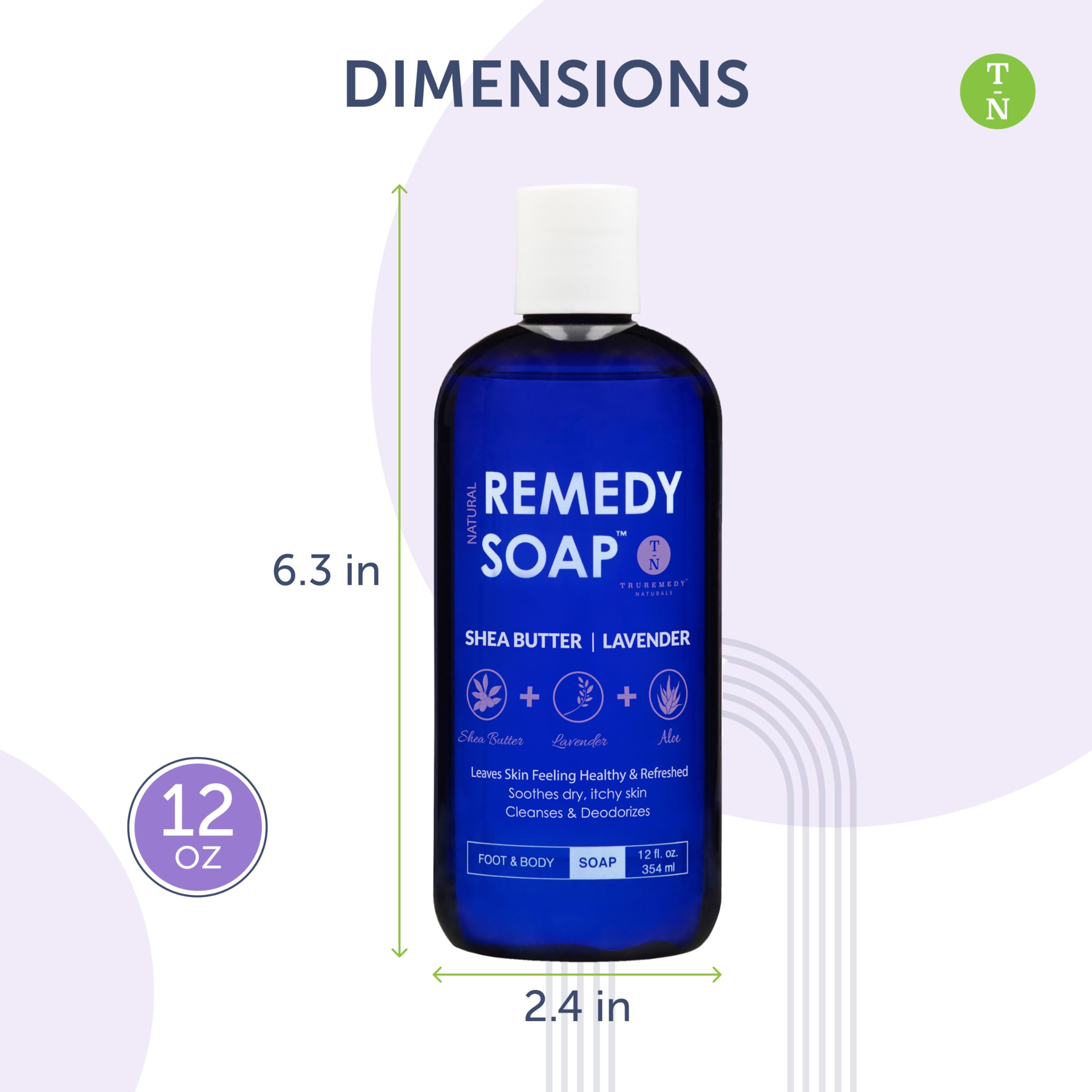 Truremedy Naturals Lavender Shea Butter Body Wash for Women – Hydrating Aloe Lavender Formula, 12oz