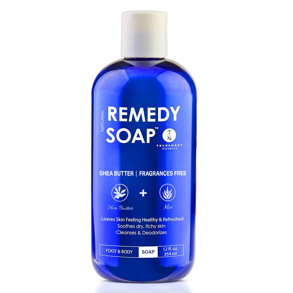 Truremedy Naturals Shea Butter No Fragrance Body Wash – Hydrating Shower Gel with Aloe, Rosemary, Jojoba (12 oz)