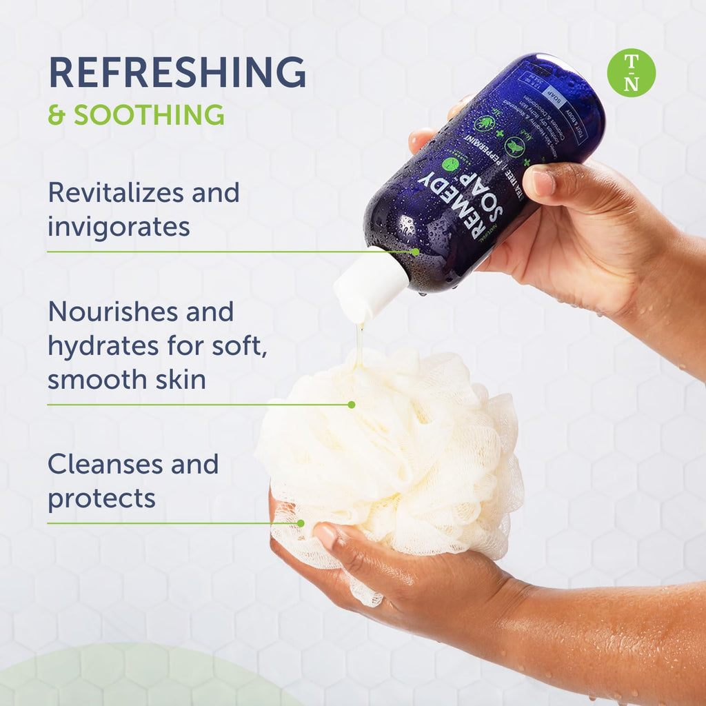Truremedy Naturals 12oz Tea Tree Oil Body Wash Pack of 2 Aloe Peppermint