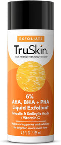 TruSkin BHA Liquid Exfoliant & Toner – Gentle AHA BHA PHA with Vitamin C (4.2 fl oz)