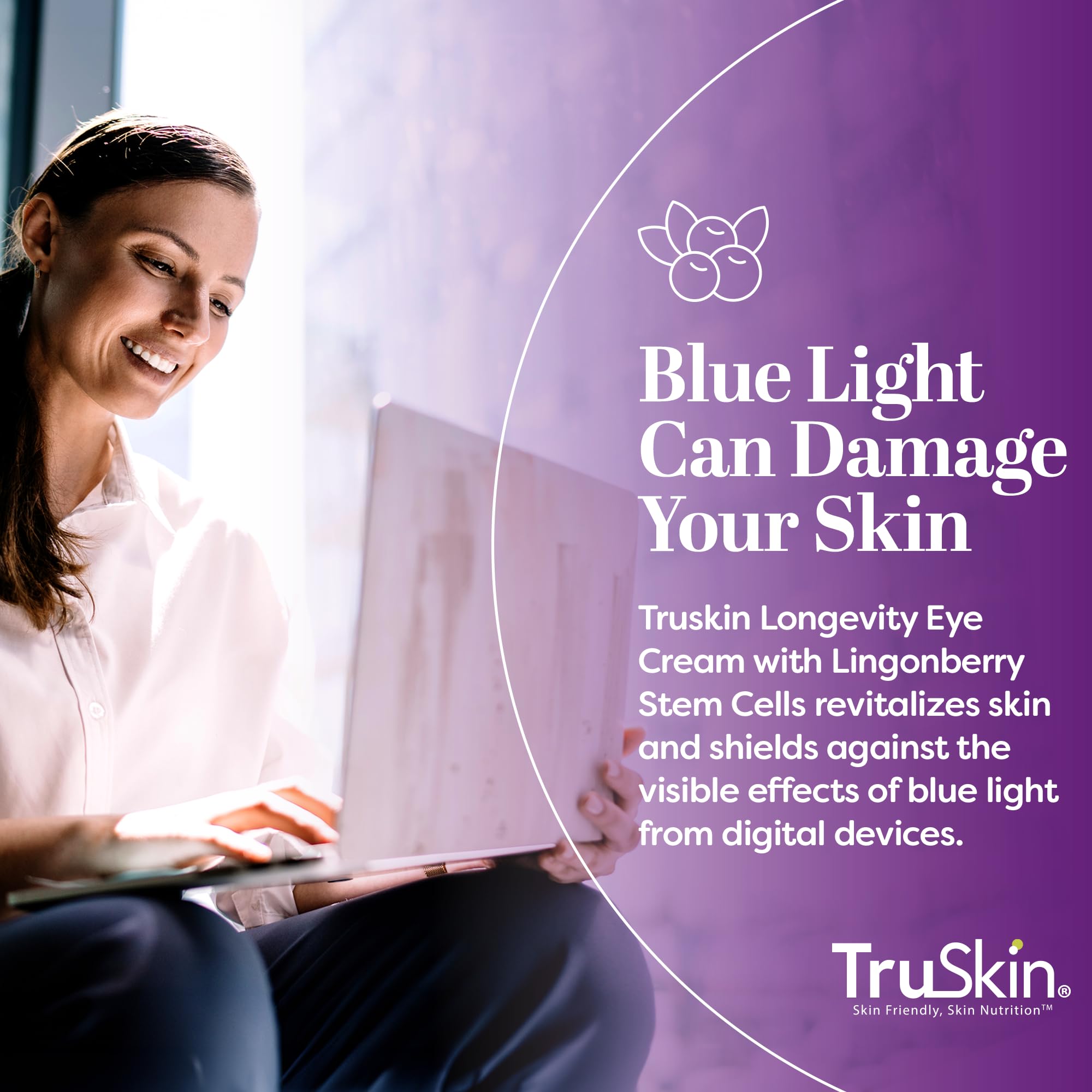 TruSkin Longevity Eye Cream – Caffeine, Bakuchiol & Lingonberry Stem Cells, Green Coffee Bean – Gentle Retinol Alternative (0.5 fl oz)