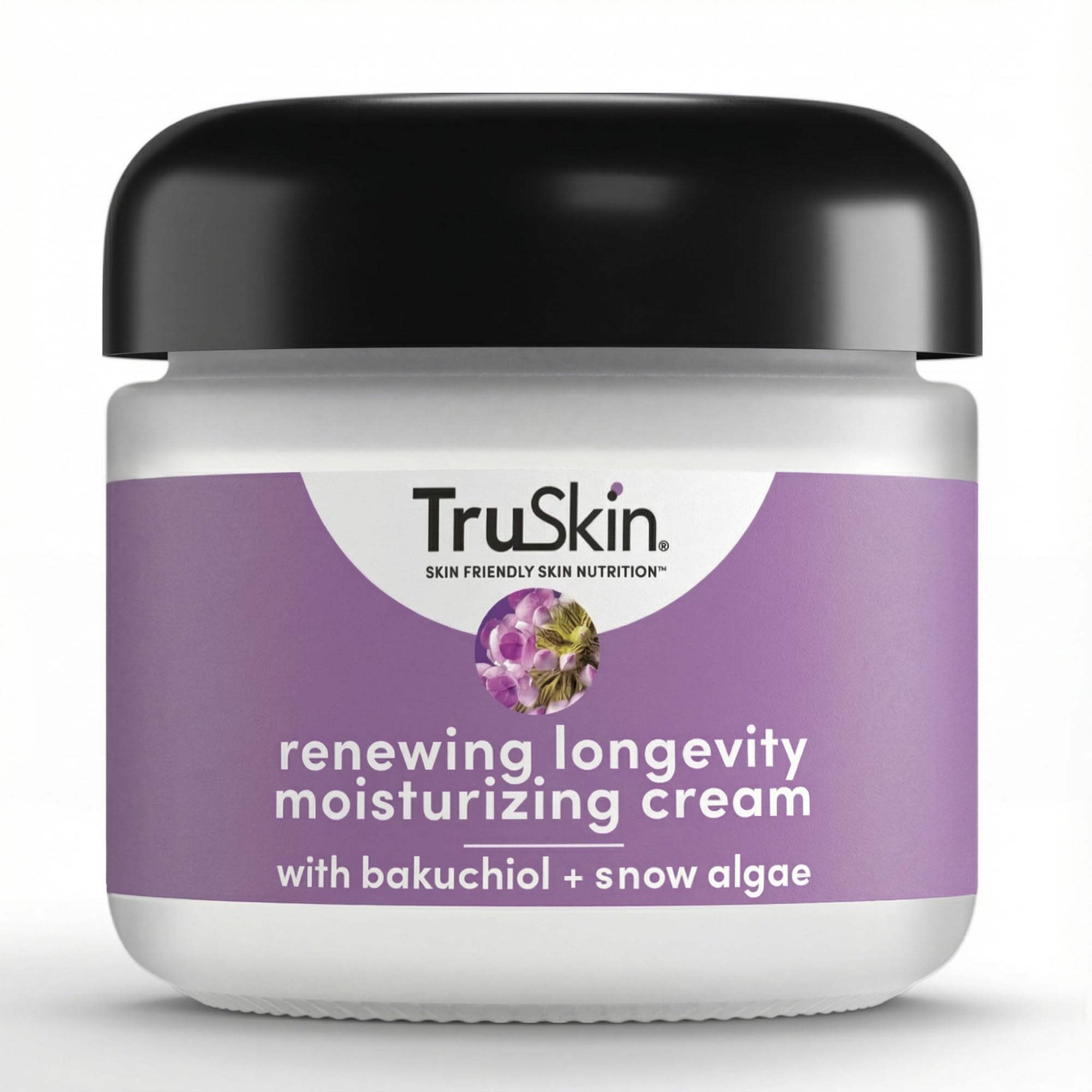 TruSkin Longevity Moisturizing Cream – Bakuchiol & Snow Algae, Gentle Retinol Alternative, Firmer-Looking Skin | 2 fl oz