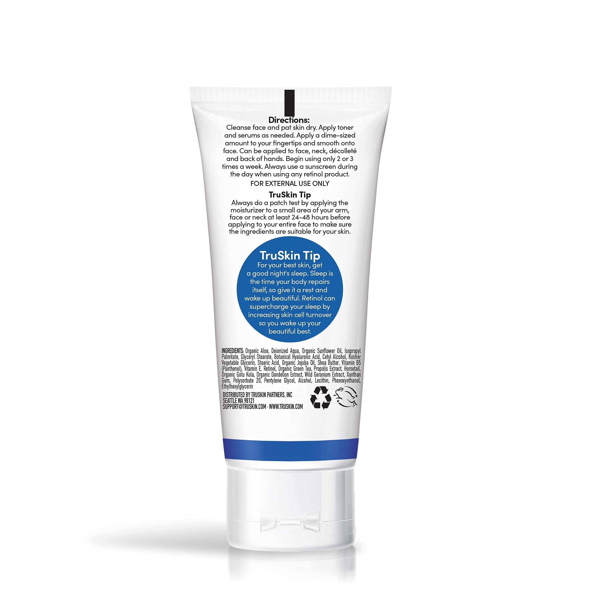 TruSkin Retinol Face Moisturizer with Hyaluronic Acid & Vitamin E – 2 oz