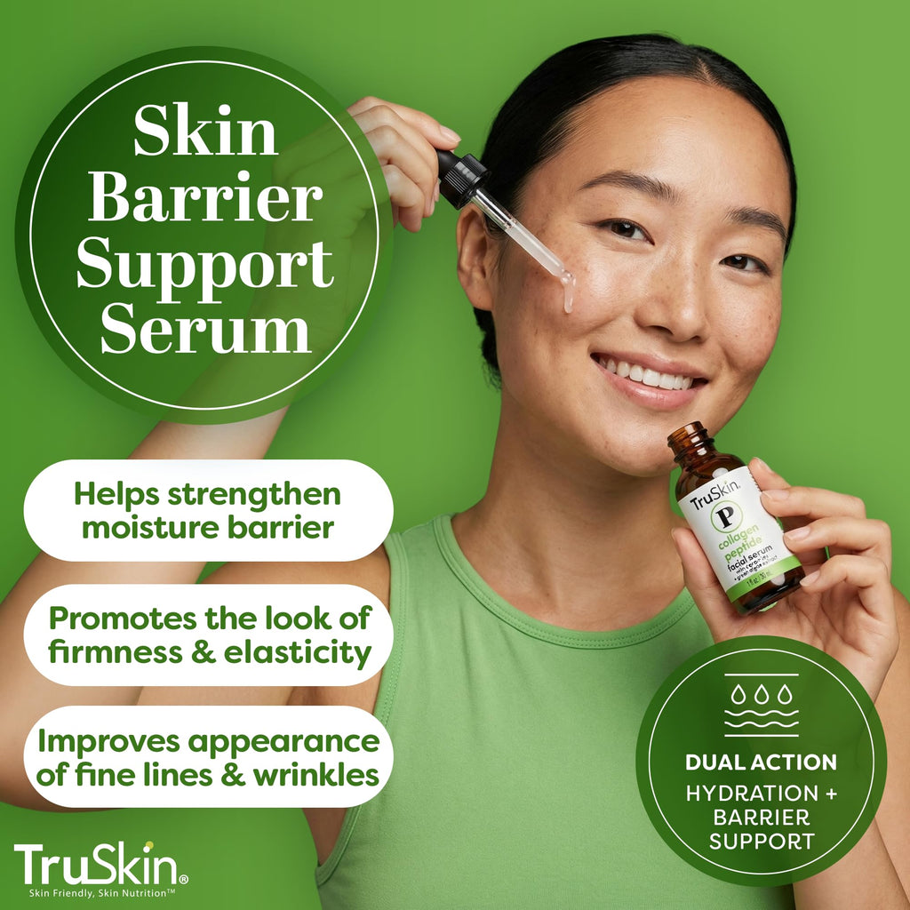 TruSkin Peptide Serum for Face – Pro-Collagen Multi-Peptide with TriPeptide-29 & Ceramides | Firmer-Looking Skin | 1 oz