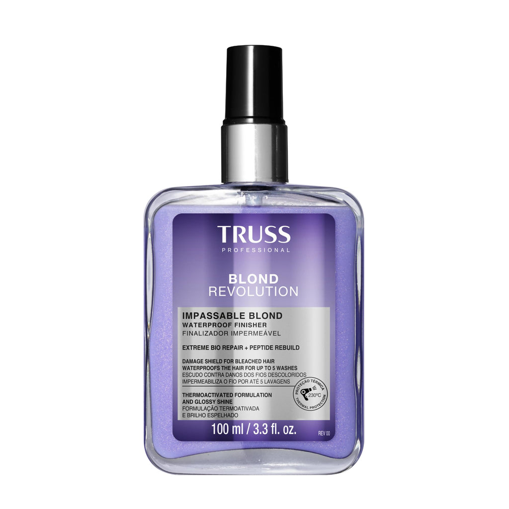 TRUSS Blond Revolution Impassable Waterproof Heat Protectant Spray – Frizz Control & Shine (3.3 fl oz)