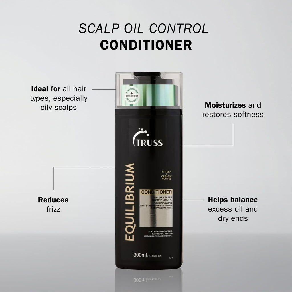 TRUSS Equilibrium Conditioner for Oily Scalp – Hydrating Keratin & Argan Oil (10.14 oz)
