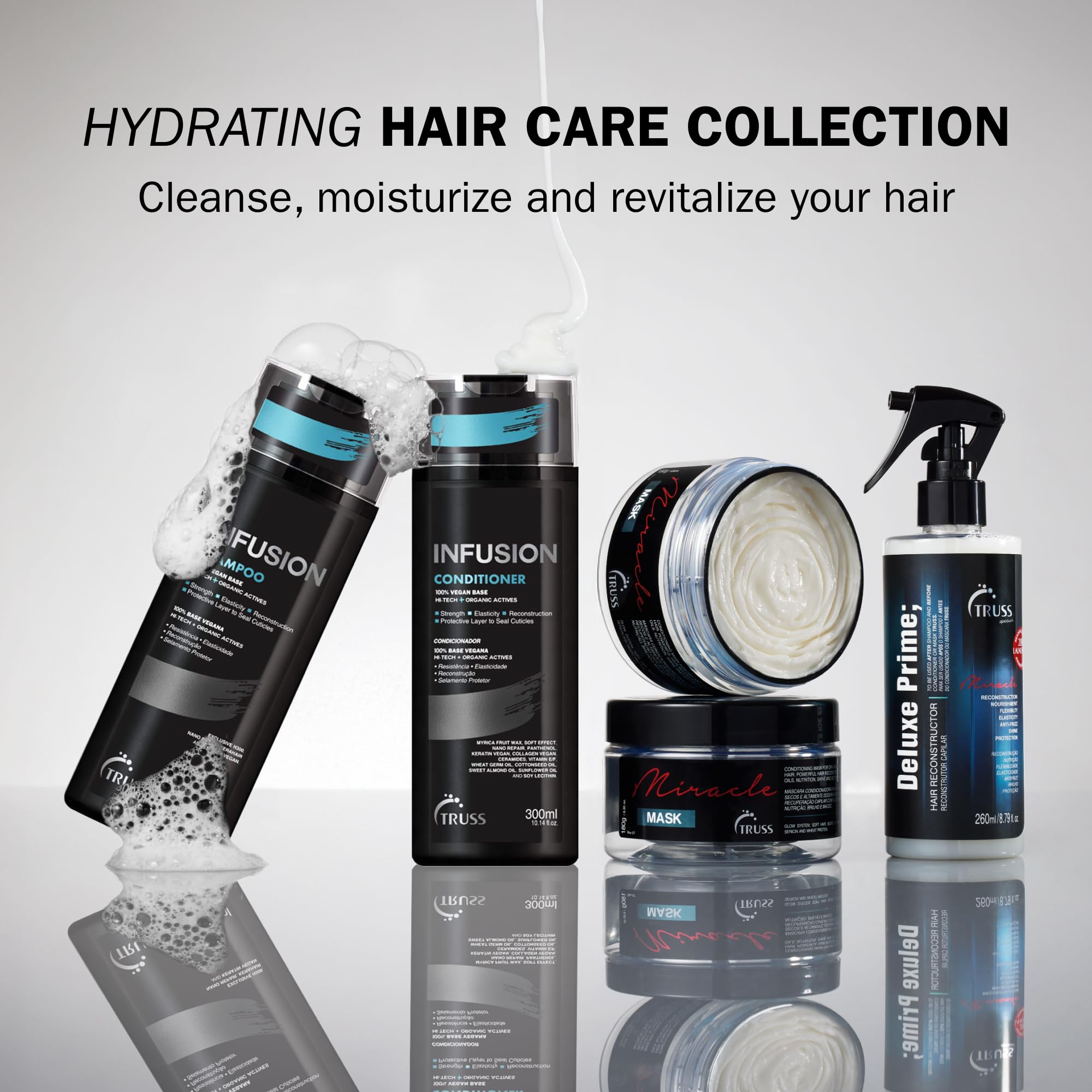 TRUSS Infusion Hair Shampoo – Hydration, Repair for Dry Hair | Vegan, Color-Safe, pH-Balanced (300 ml)
