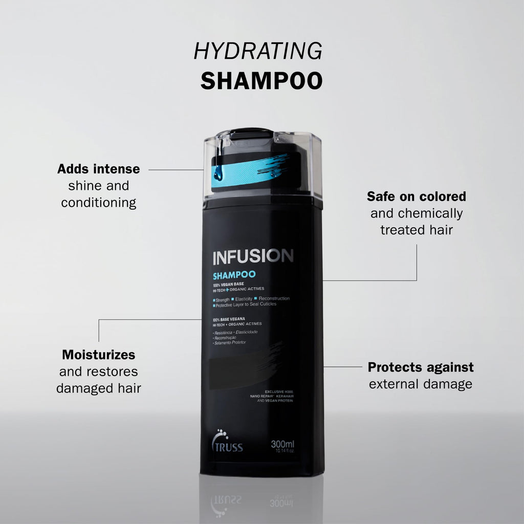 TRUSS Infusion Hair Shampoo – Hydration, Repair for Dry Hair | Vegan, Color-Safe, pH-Balanced (300 ml)