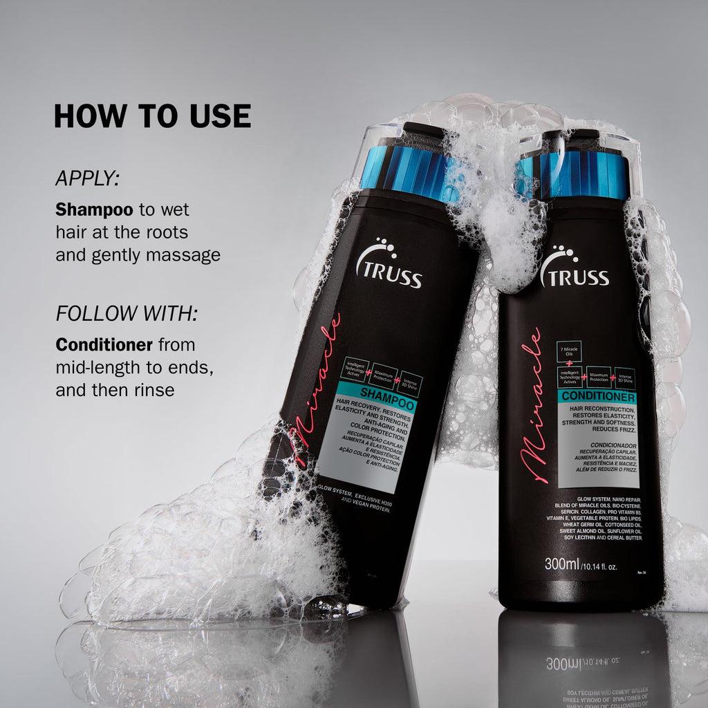TRUSS Miracle Hair Shampoo — Anti-Aging & Color Protection with Keratin & Vitamin E (10.14 oz)