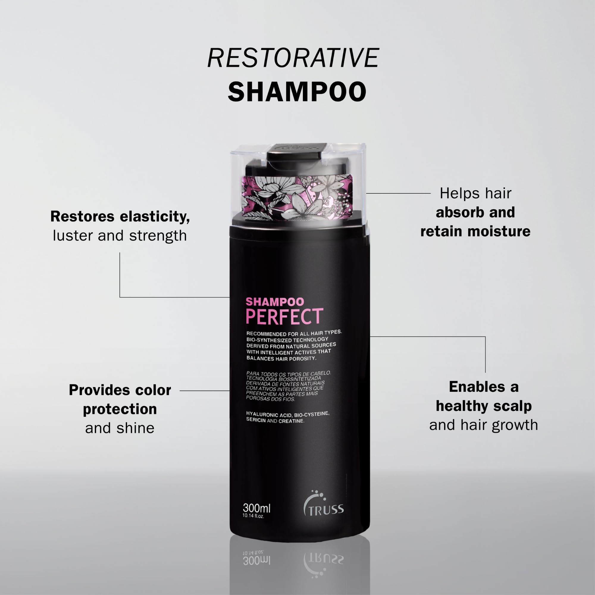 TRUSS Moisturizing Shampoo for Damaged Hair | Gentle Cleanse, Frizz Control & Color Protection