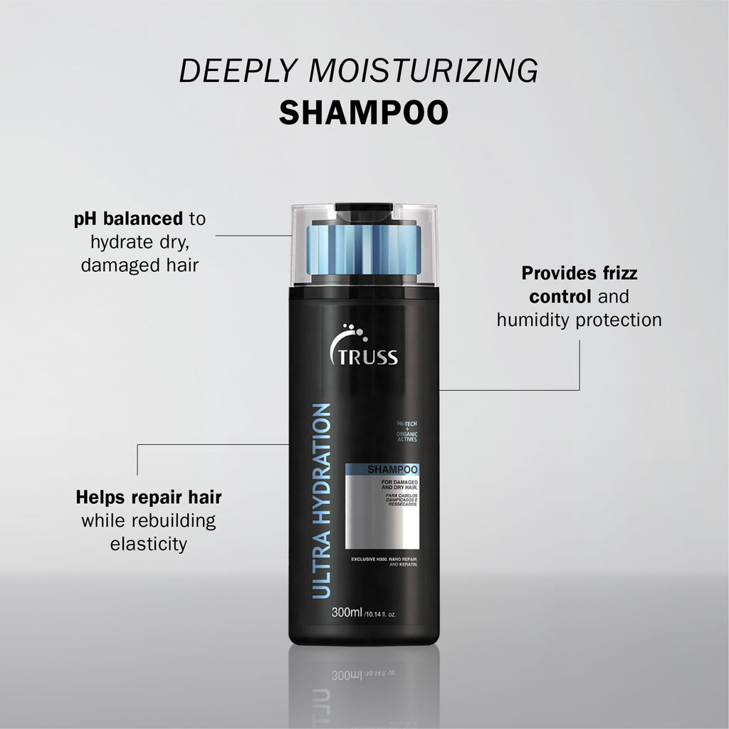 TRUSS Ultra Hydration Shampoo – Hydrating, Color-Safe Hair Care for Dry Hair | Strength, Shine & Frizz Control (10.14 oz)