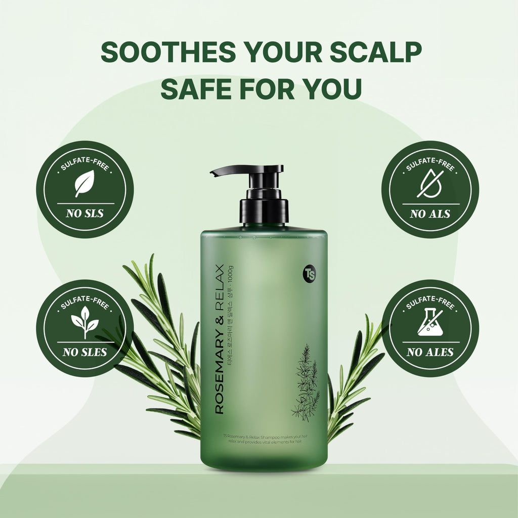 TS Rosemary & Relax Shampoo (1000g) – Hydrating & Calming, Sulfate-Free