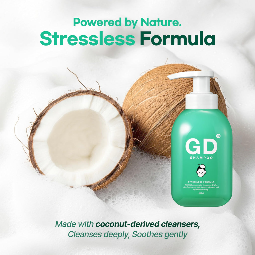 TS GD Shampoo for Flake-Prone Scalp – Teen-Friendly, Silicone/SLS/SLES Free (14.1 oz) | Korean Hair Care