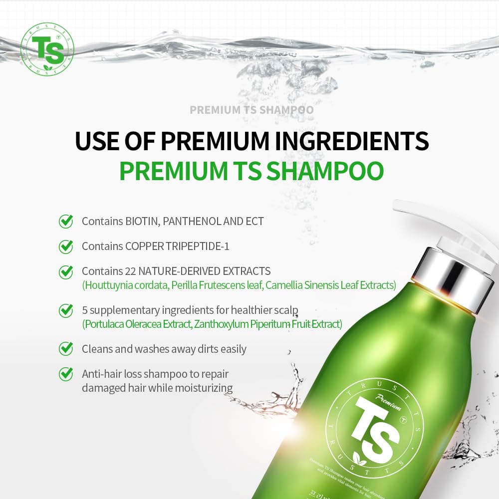 TS SHAMPOO Premium Biotin Shampoo for Hair Support – 10.14 oz / 300 g (Korean formula)