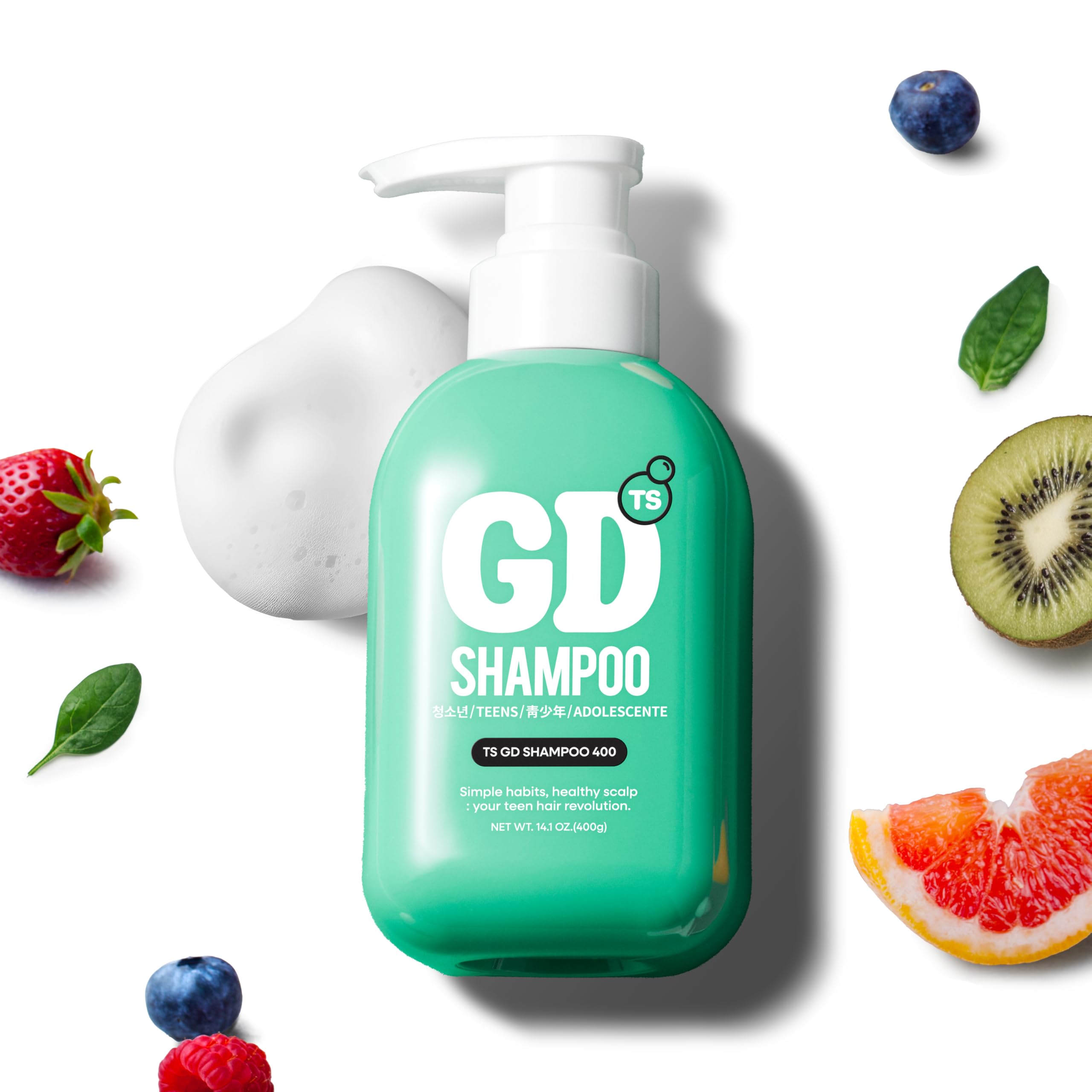 TS GD Shampoo for Flake-Prone Scalp – Teen-Friendly, Silicone/SLS/SLES Free (14.1 oz) | Korean Hair Care