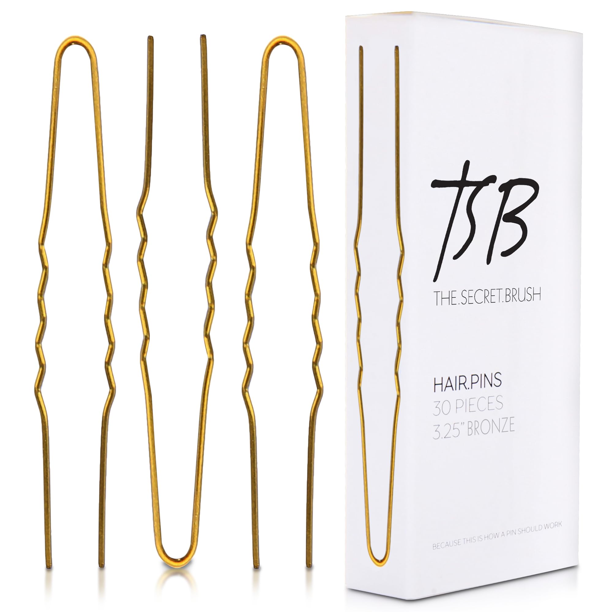 TSB Fura No.1 Bronze Jumbo Hair Pins – 30-Pack, 3.25-Inch, 3x Retention, Vintage Style for Weddings & Fashion Events