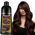 TSSPLUS 500ml Hair Coloring Shampoo – Natural Plant Essence, Gray Coverage, Dark Brown