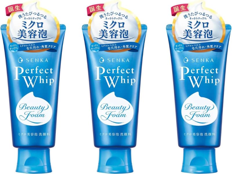 TSTADVANCE Senka Perfect Whip Cleansing Foam – 4.23oz Set of 3 (White Floral Scent)