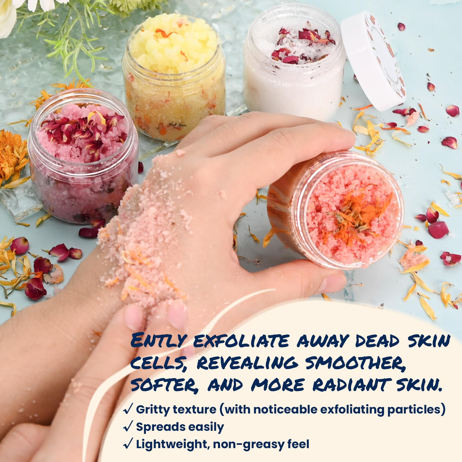 TSVATE DIY Body Scrub Kit – Almond Oil Salt Scrub for Moisturizing & Exfoliation