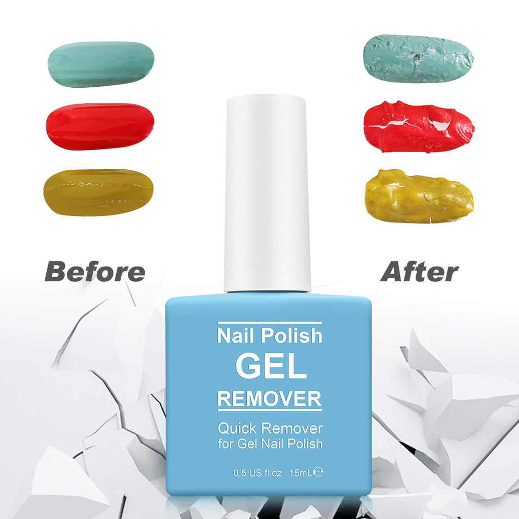 Tudiqe 2 Pack Gel Nail Polish Remover – Quick 2-5 Min Soak-Off (No Foil) Includes Cuticle Pusher & Scraper