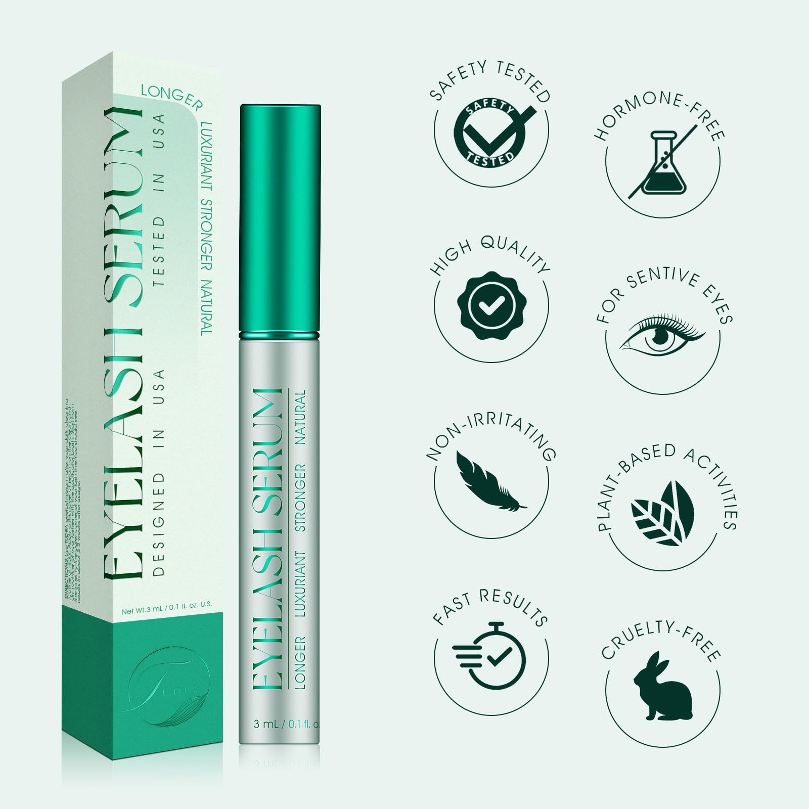 TUDPA Eyelash Growth Serum — Longer, Fuller Lashes | Vegan & Cruelty-Free