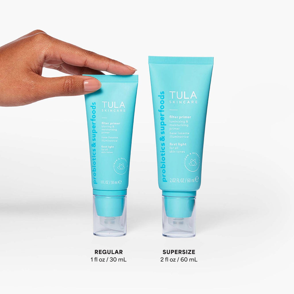 TULA Face Filter Blurring & Moisturizing Primer – First Light (1 oz) | Evens Tone, Hydrates, Enhances Makeup Wear