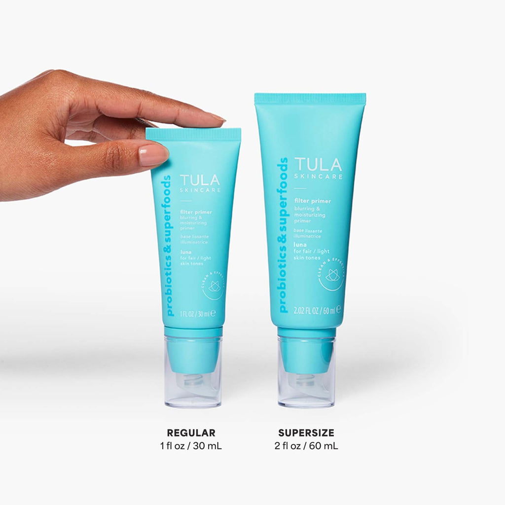TULA Face Filter Blurring & Moisturizing Primer – Luna | Even Tone, Hydration & Makeup Wear | 1 fl oz