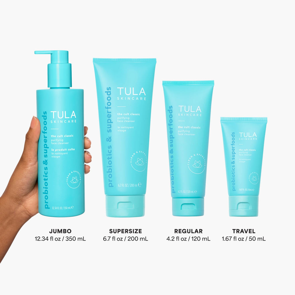 TULA Purifying Face Cleanser – Gentle Gel Cleanser, Makeup Remover, Hydrating (4.2 oz)