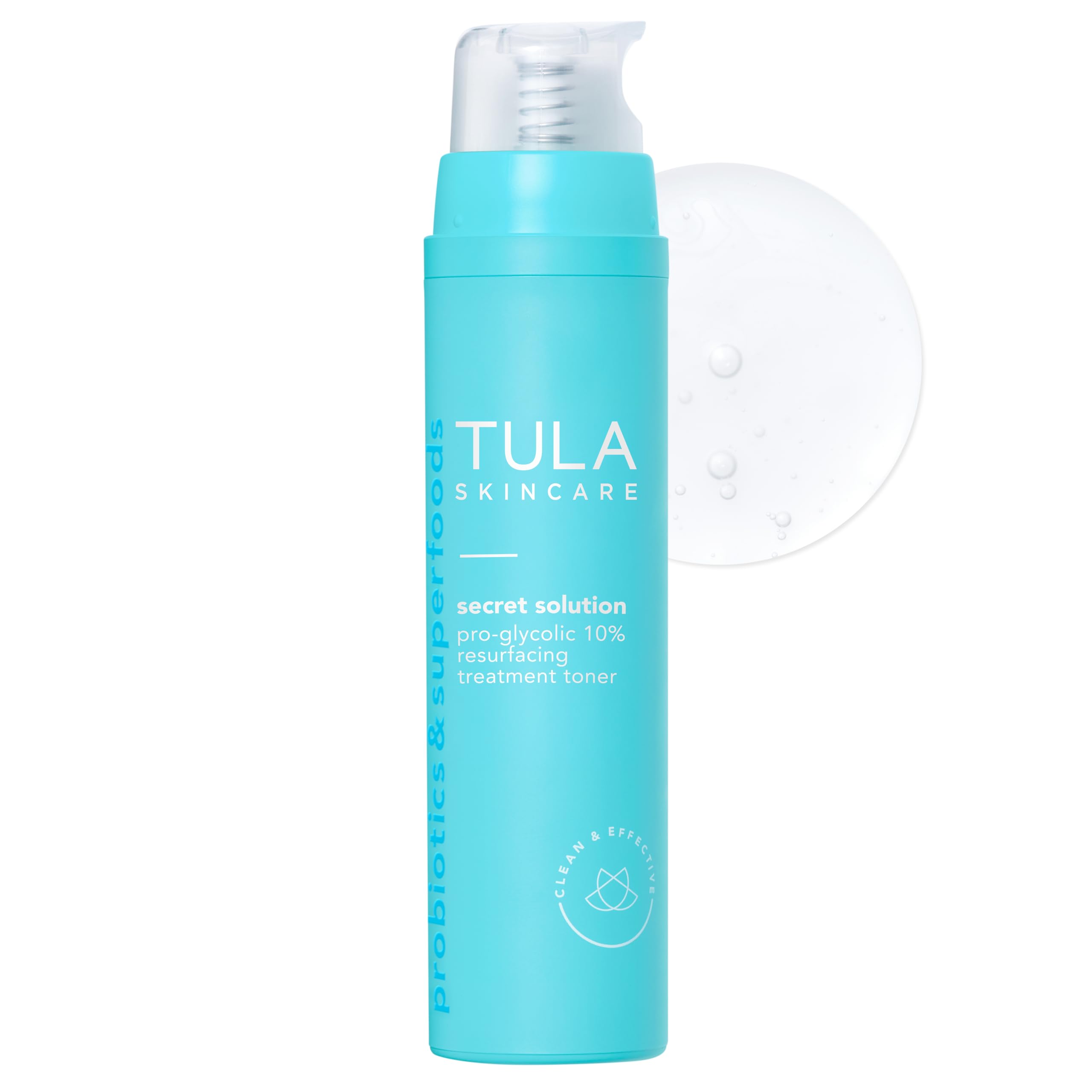 TULA Secret Solution Pro-Glycolic Toner 10% – Probiotics + Glycolic, 2.7 oz