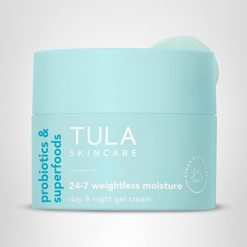 TULA Skin Care 24-7 Weightless Moisture Gel Cream — Hydrating Day & Night Moisturizer with Watermelon & Blueberry, 1.5 oz
