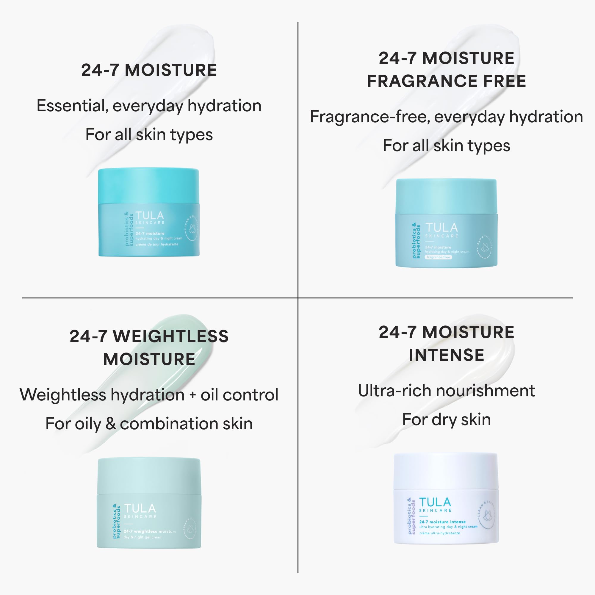 TULA Skin Care 24-7 Weightless Moisture Gel Cream — Hydrating Day & Night Moisturizer with Watermelon & Blueberry, 1.5 oz
