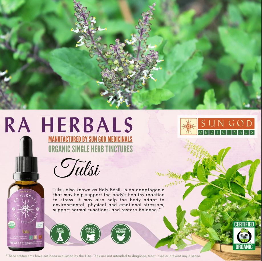 Organic Tulsi Tincture for STRESS, NERVOUS SYSTEM & MENTAL BALANCE
