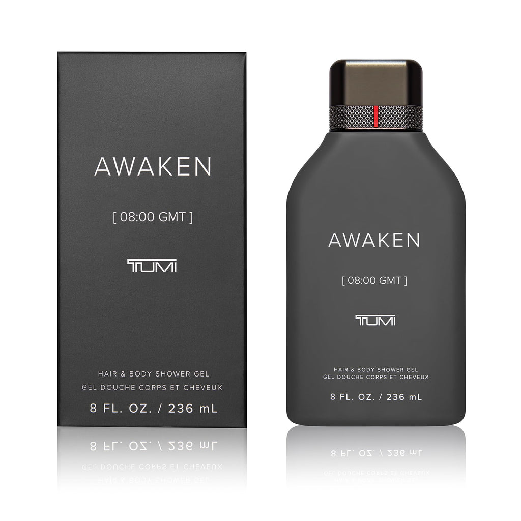 TUMI Awaken [08:00 GMT] Hair & Body Shower Gel - 8 oz / 236 mL | Invigorating Citrus & Woody Scent