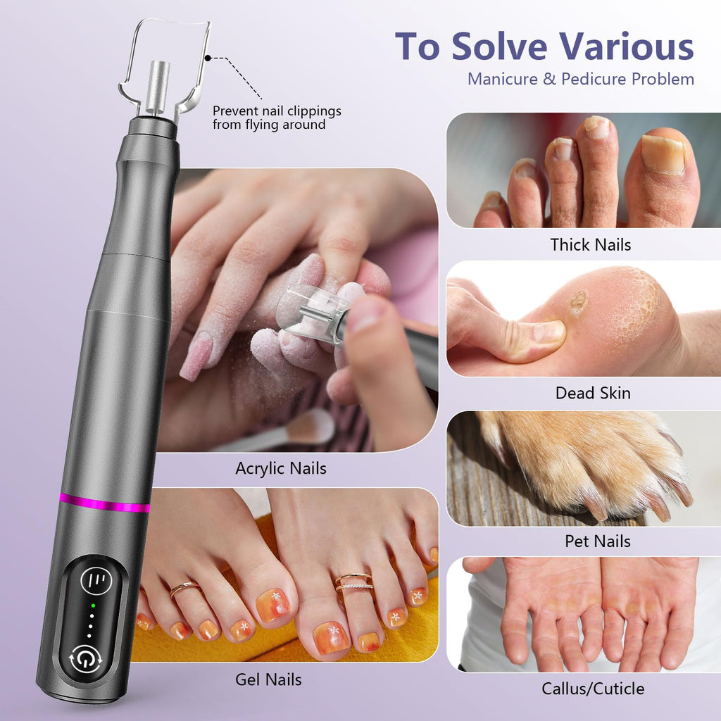 TUOBEO Cordless Nail Drill Kit – Rechargeable Efile for Salon-Quality Nails