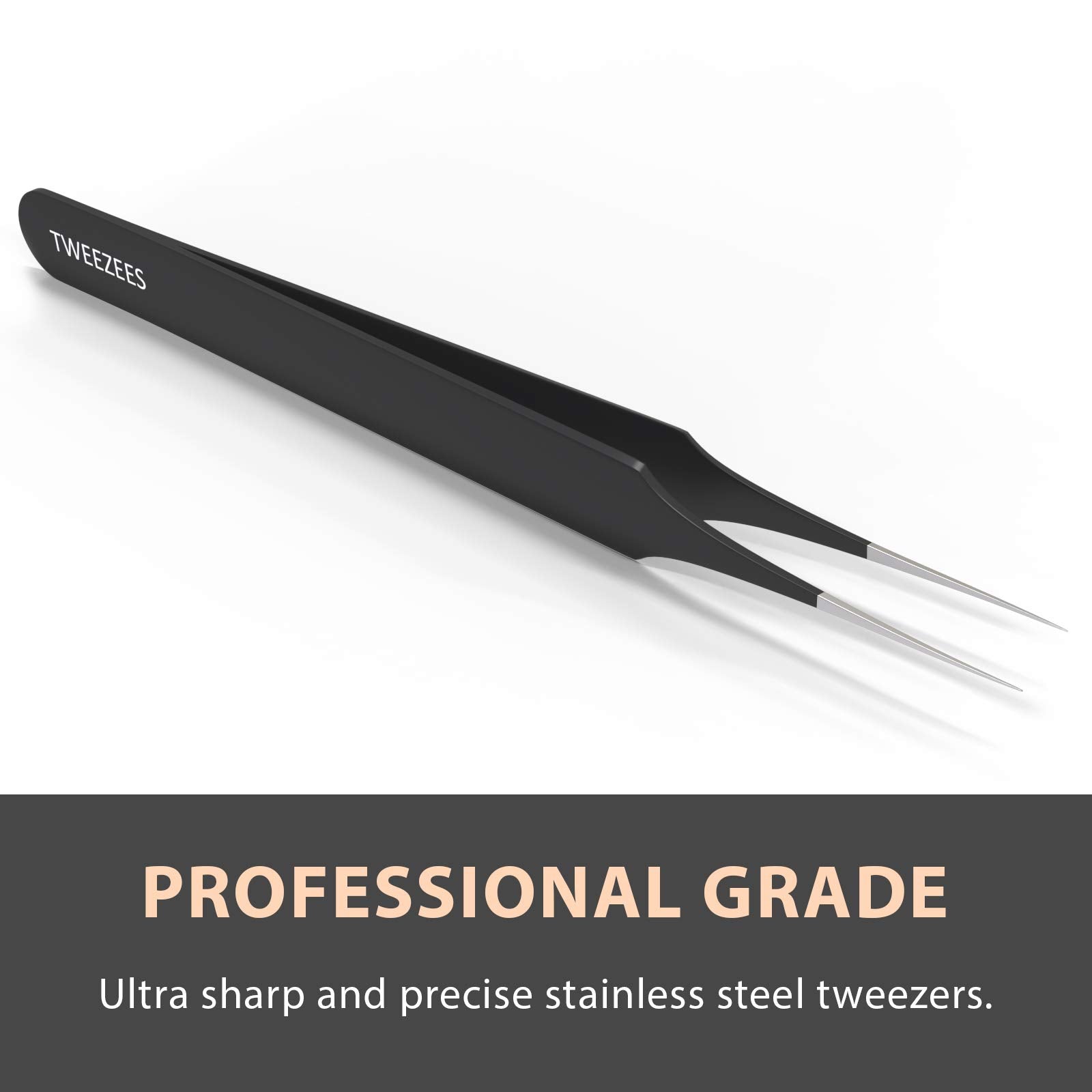 Tweezees Ingrown Hair Tweezers – Pointed Tip, 5-Pack, Black | Precision Stainless Steel
