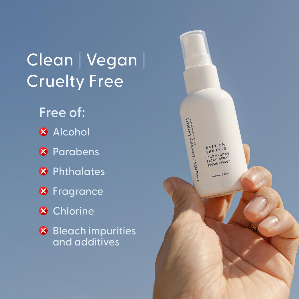 twenty/twenty Easy On The Eyes – 0.02% Hypochlorous Acid Spray for Eyelashes | Safe for Sensitive Skin | Ophthalmologist Developed – 60ml
