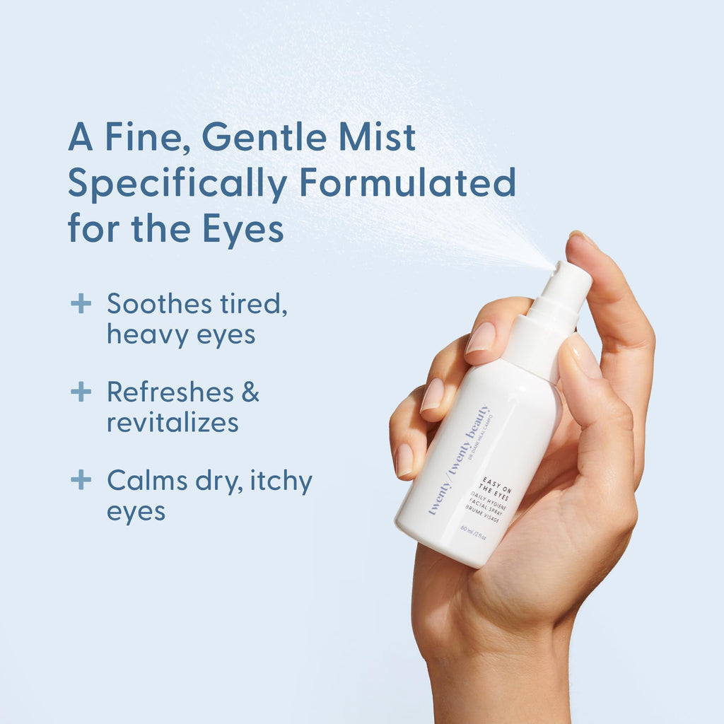 twenty/twenty Easy On The Eyes – 0.02% Hypochlorous Acid Spray for Eyelashes | Safe for Sensitive Skin | Ophthalmologist Developed – 60ml