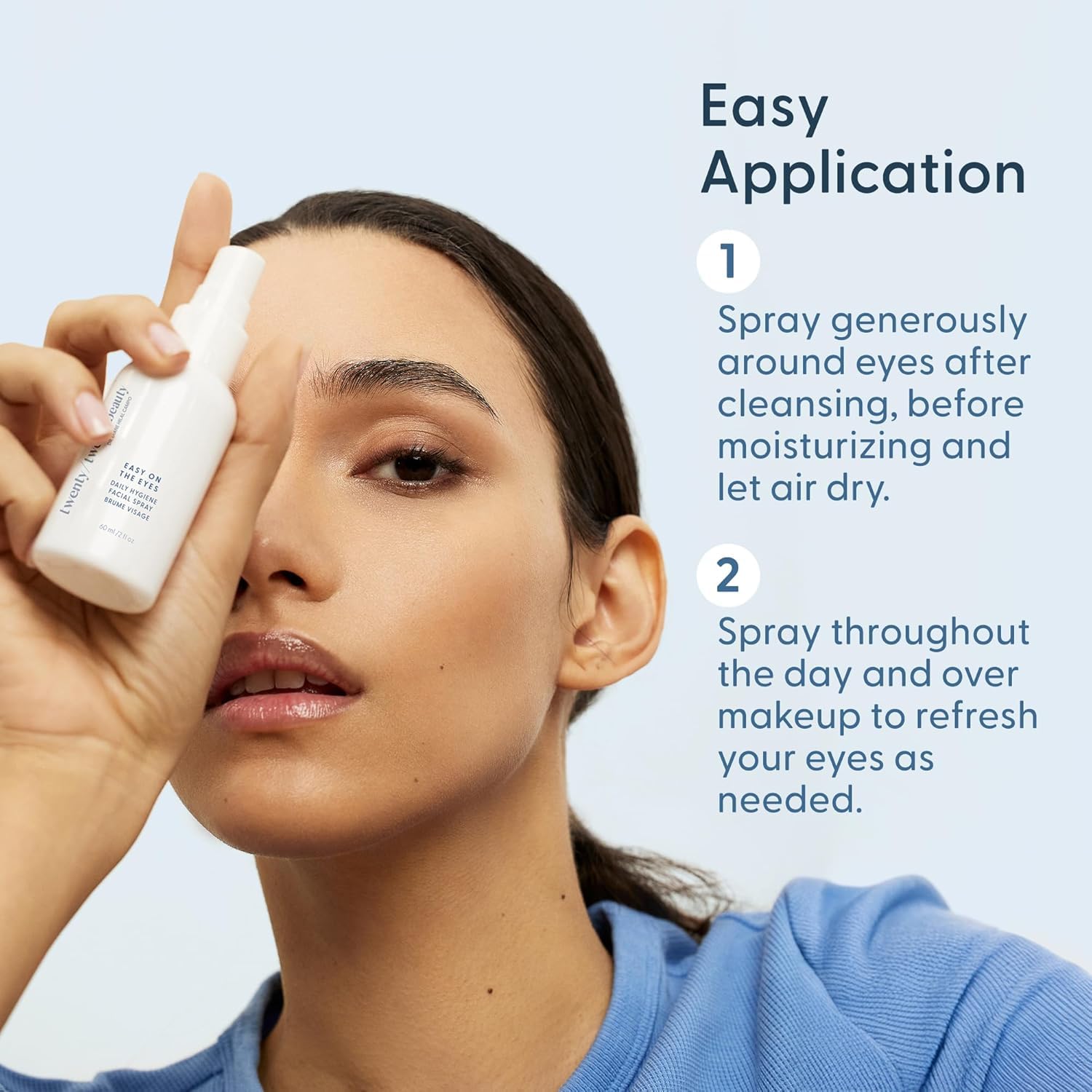 twenty/twenty Easy On The Eyes – 0.02% Hypochlorous Acid Spray for Eyelashes | Safe for Sensitive Skin | Ophthalmologist Developed – 60ml