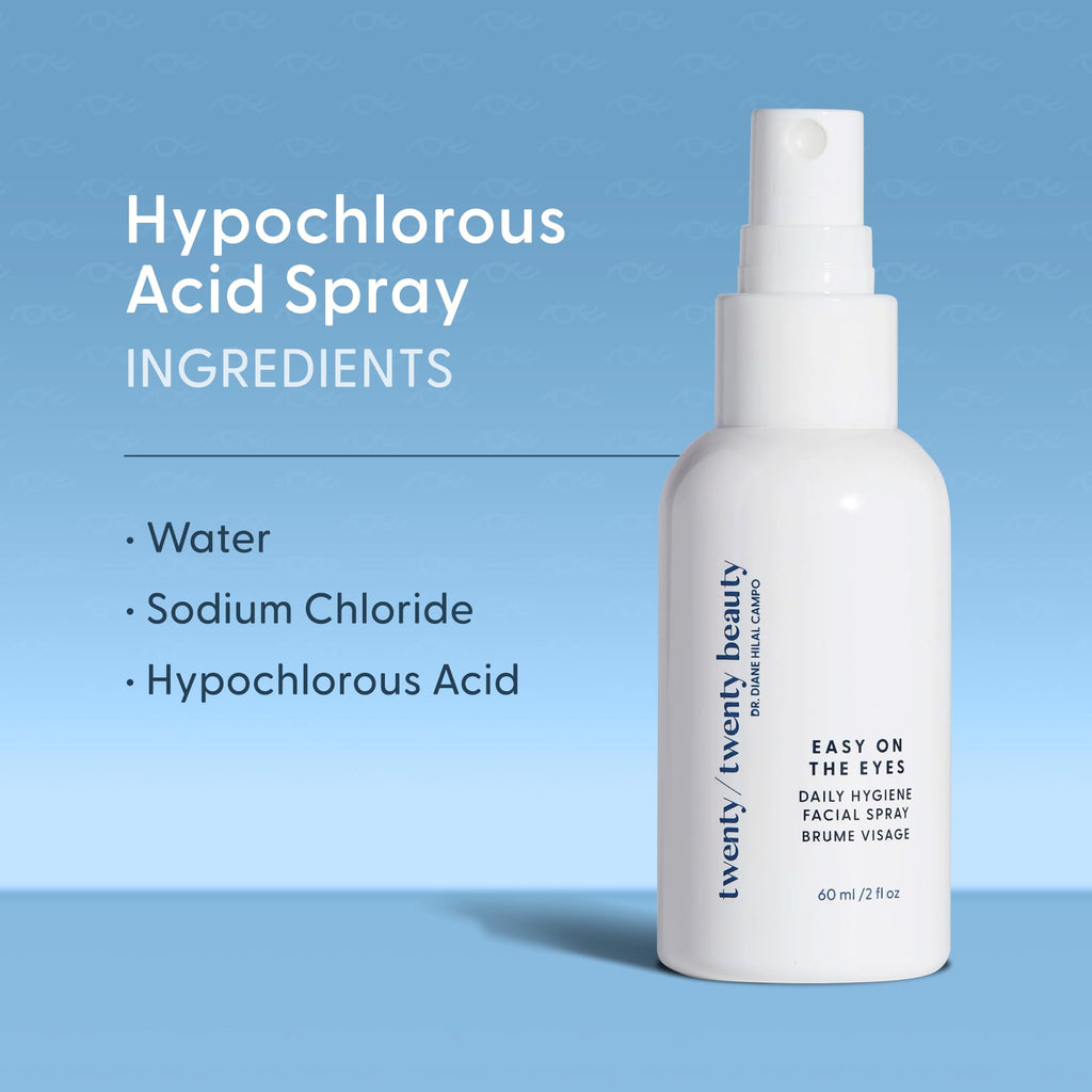 twenty/twenty Easy On The Eyes – 0.02% Hypochlorous Acid Spray for Eyelashes | Safe for Sensitive Skin | Ophthalmologist Developed – 60ml