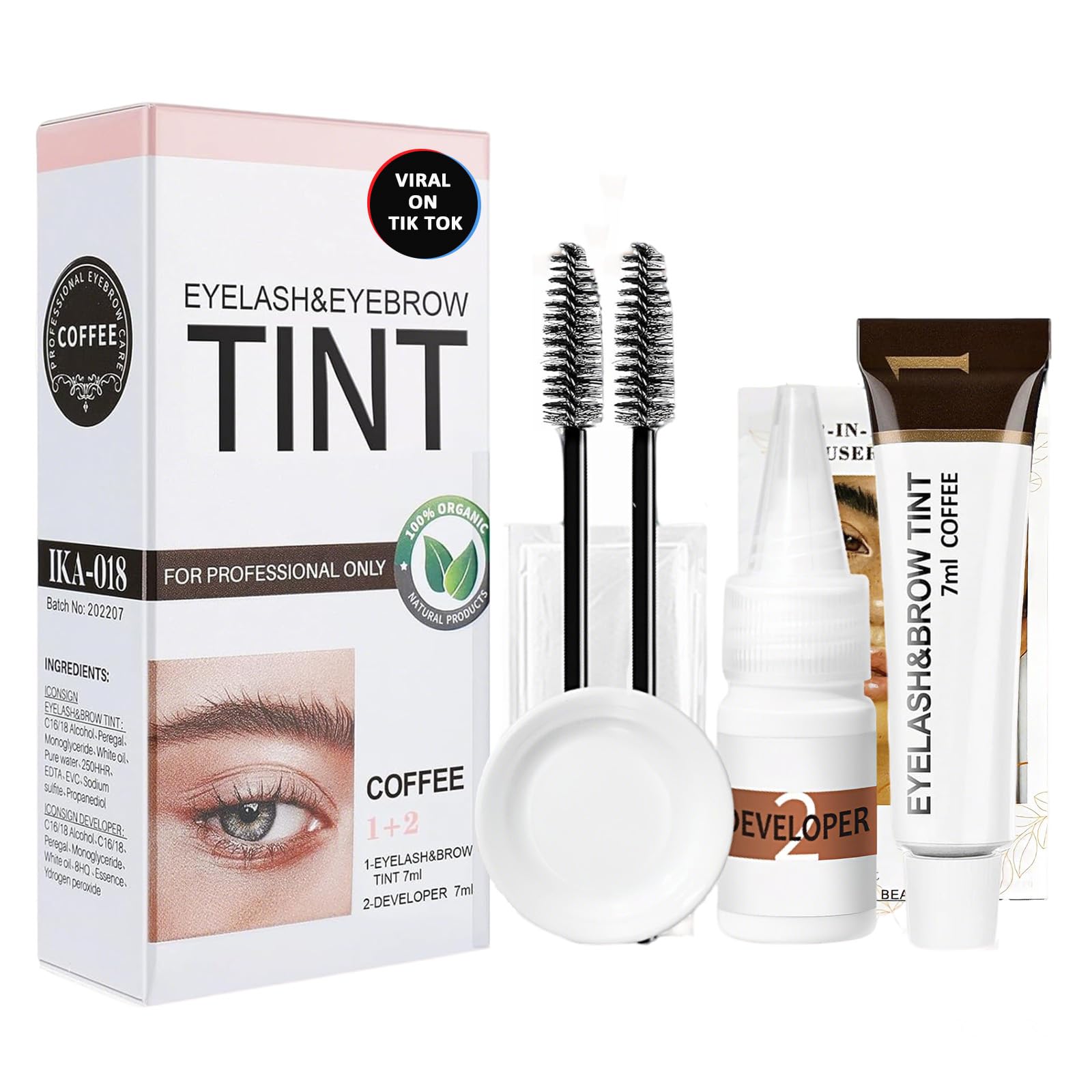 TYAYW Eyelash & Eyebrow Color Kit Coffee – Gentle, Long-Lasting DIY Tint (7ML)