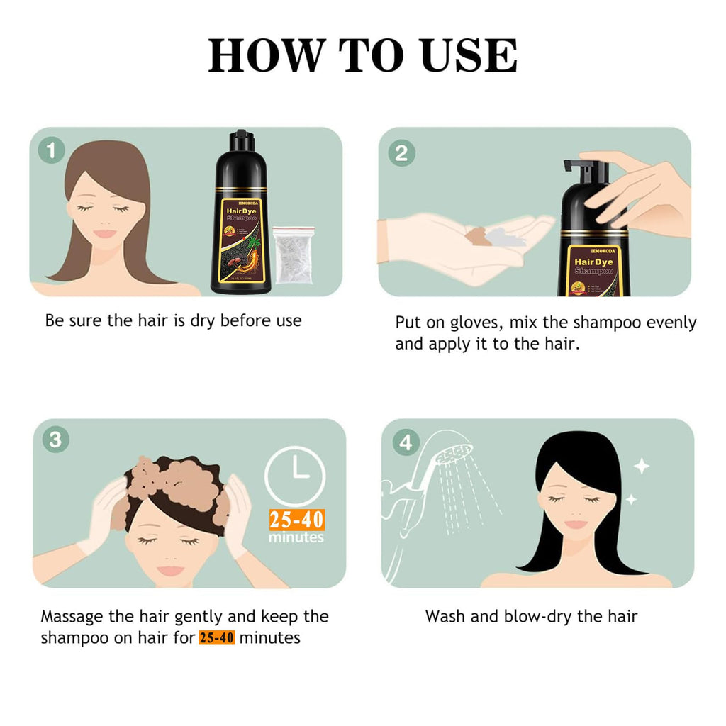 TYAYW Dark Brown Hair Dye Shampoo 3-in-1 for Gray Hair | Natural Color 500ml