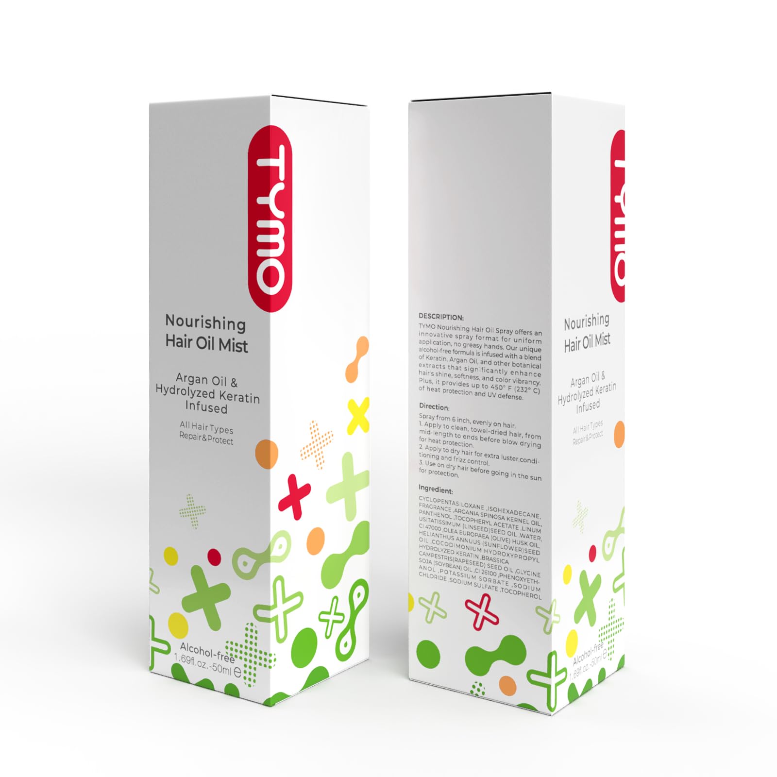 TYMO Argan Hair Oil Spray - Hydrating Organic 6-Blend Oils for Frizz, Shine & Damaged Ends