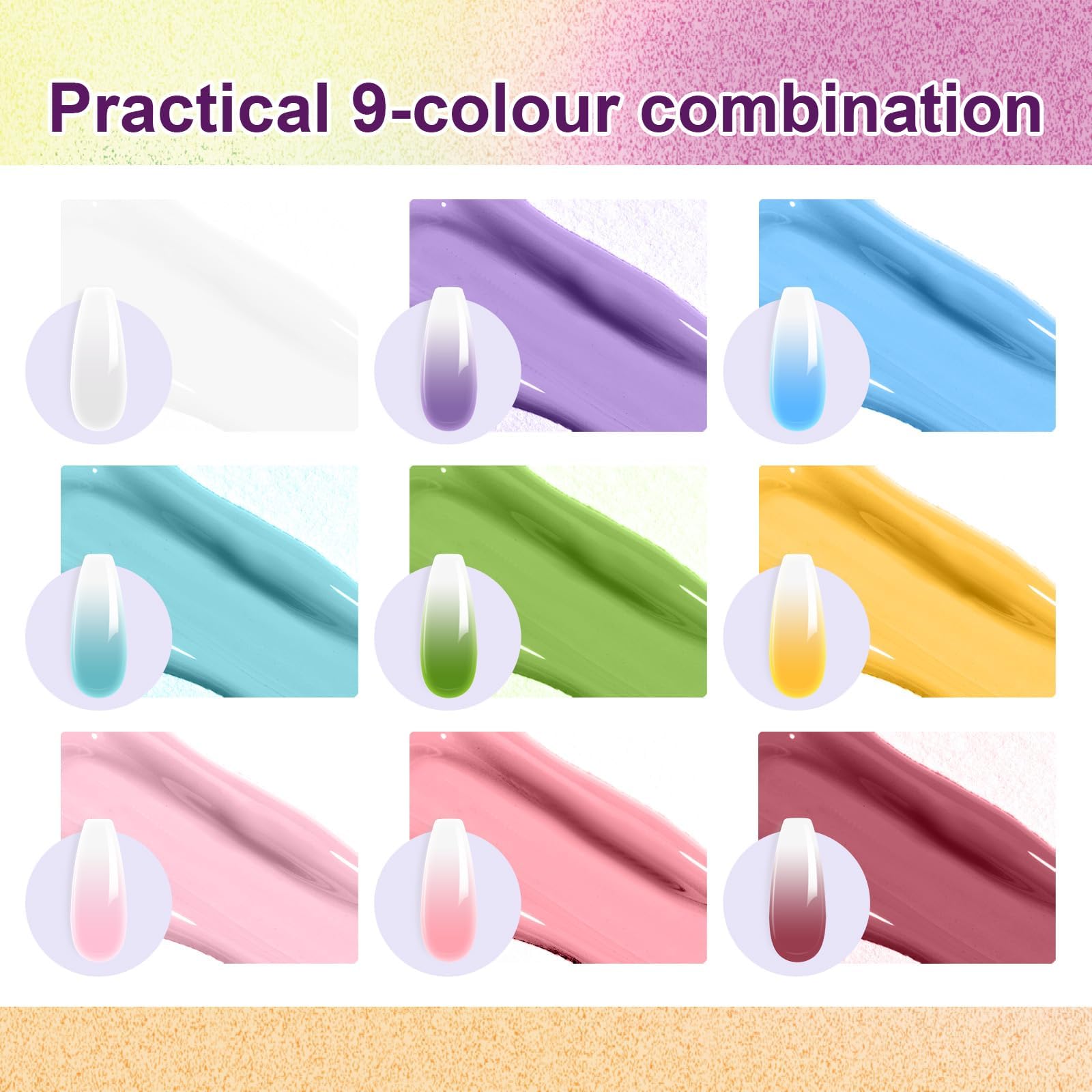 U-Shinein Gradient Painting Gel — 9-Color Ombre Nail Kit for Vibrant Designs