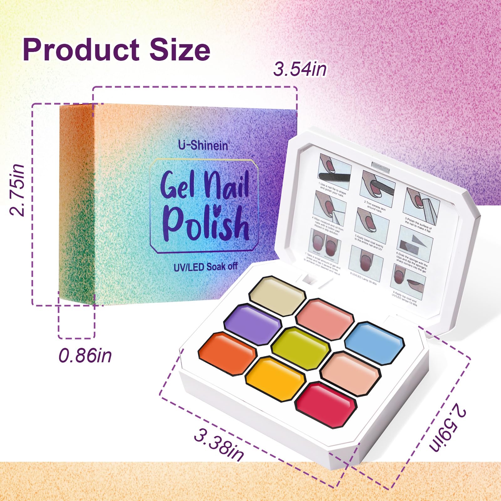 U-Shinein Gradient Painting Gel – 9-Color Ombre Gel Nail Polish Set for DIY Nail Art