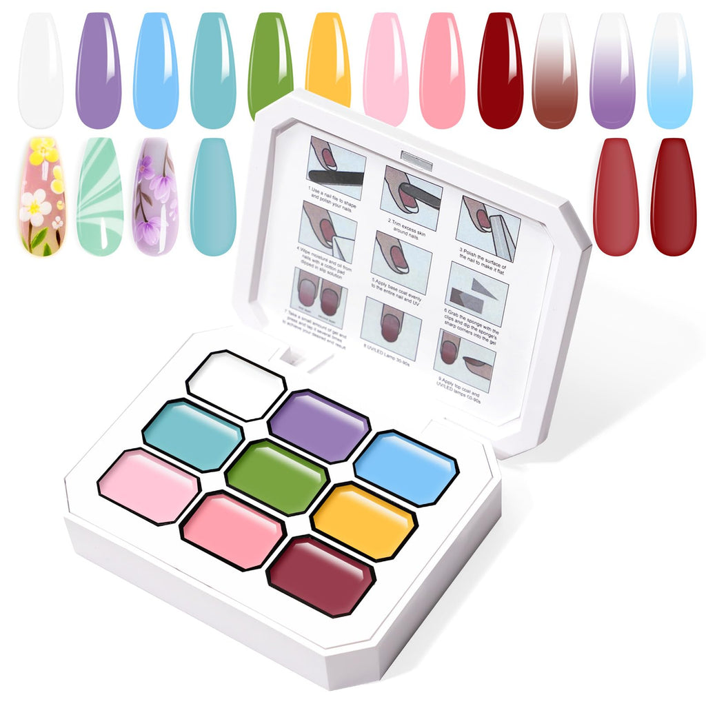 U-Shinein Gradient Painting Gel — 9-Color Ombre Nail Kit for Vibrant Designs